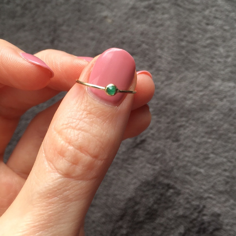 Catbird Pip ring with an emerald stone